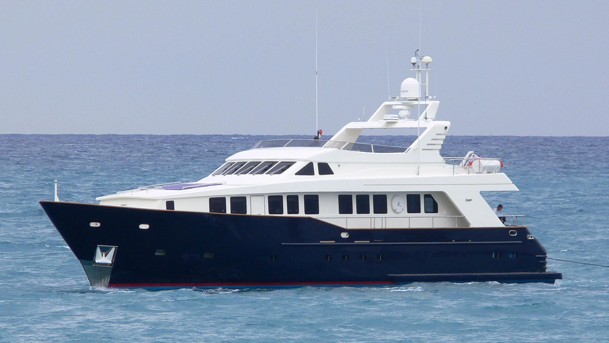 a large boat in the water aboard PHILOSOPHIA Yacht for Sale