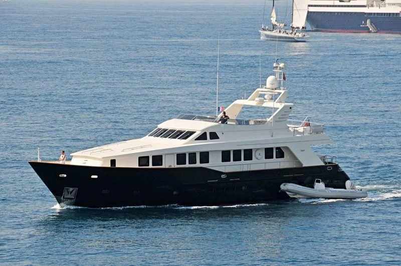 a boat in the water aboard PHILOSOPHIA Yacht for Sale