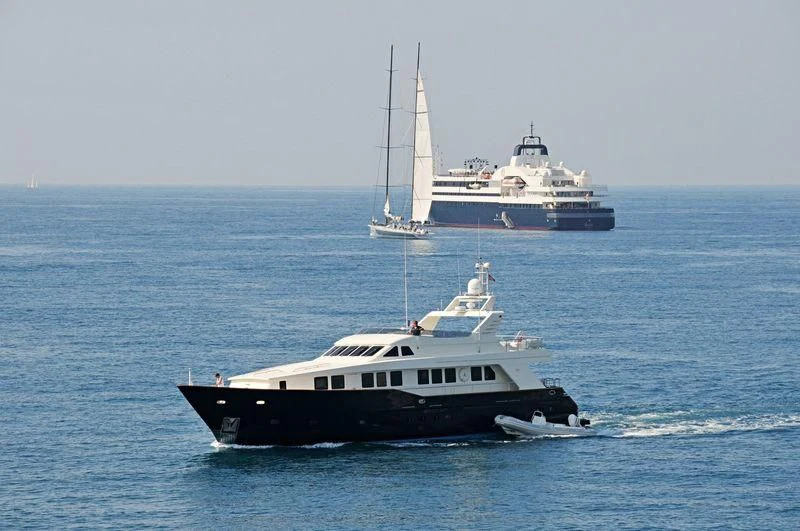 a couple of boats in the water aboard PHILOSOPHIA Yacht for Sale