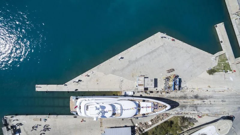 a building with a dome roof aboard LA PASSION Yacht for Sale