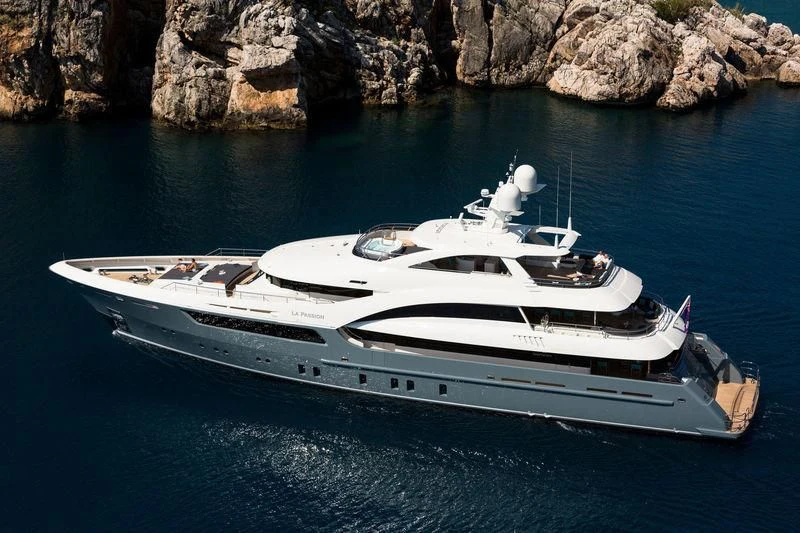 a boat in the water aboard LA PASSION Yacht for Sale