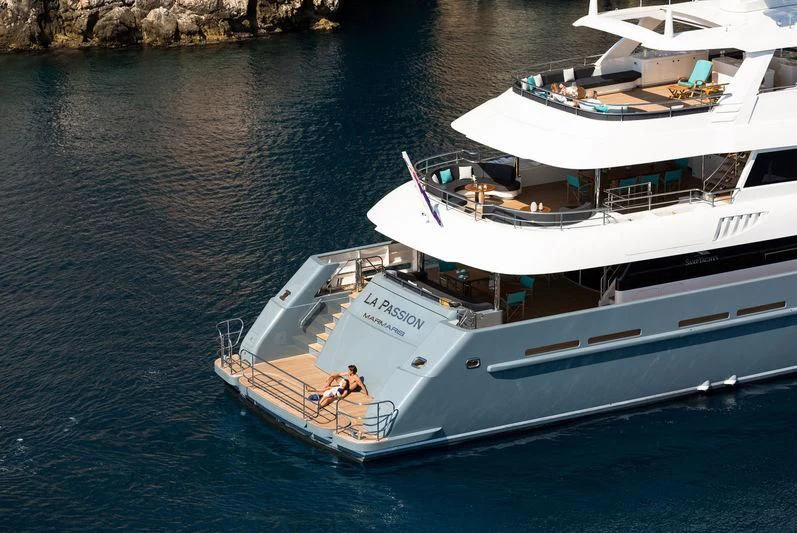 a couple of boats in the water aboard LA PASSION Yacht for Sale