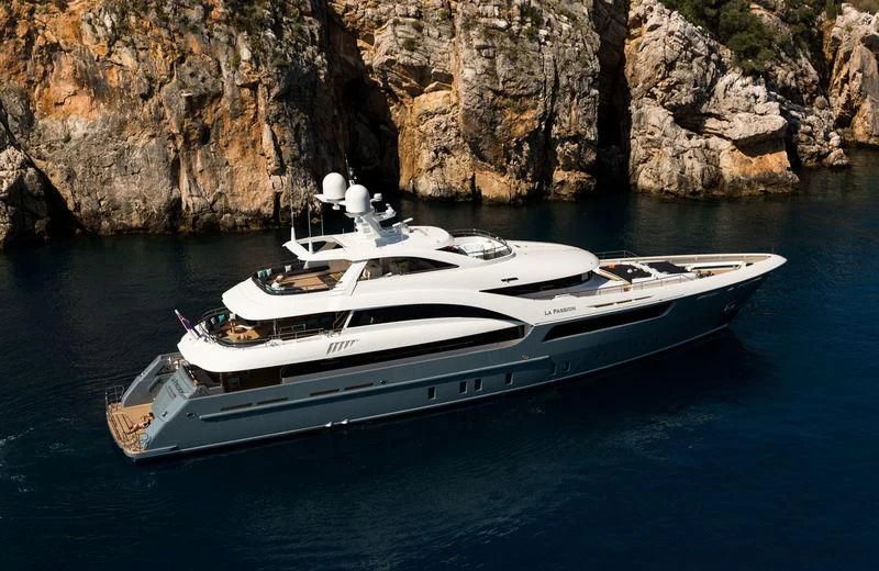 a boat on the water aboard LA PASSION Yacht for Sale