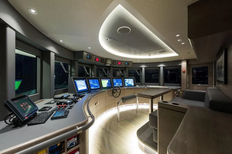 a room with many computers aboard LA PASSION Yacht for Sale