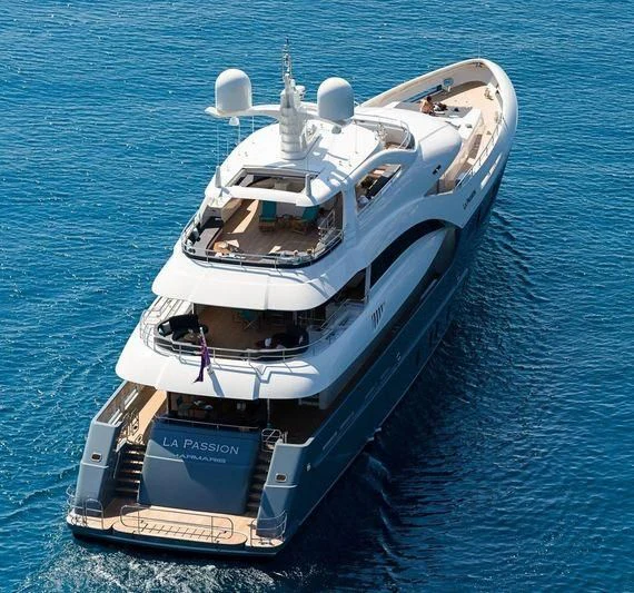 a boat on the water aboard LA PASSION Yacht for Sale