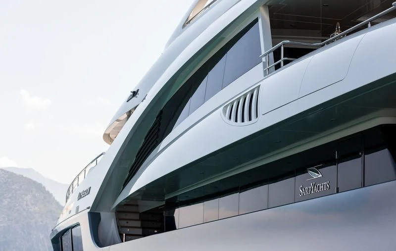 a close-up of a train aboard LA PASSION Yacht for Sale