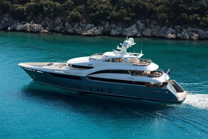 a boat on the water aboard LA PASSION Yacht for Sale