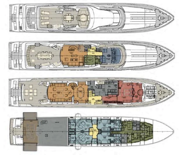 diagram, engineering drawing aboard SIMA Yacht for Sale