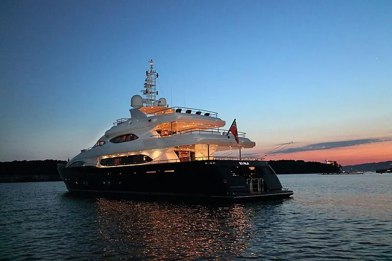 a boat on the water aboard SIMA Yacht for Sale