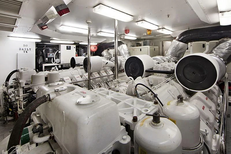 a room full of white tanks aboard SIMA Yacht for Sale