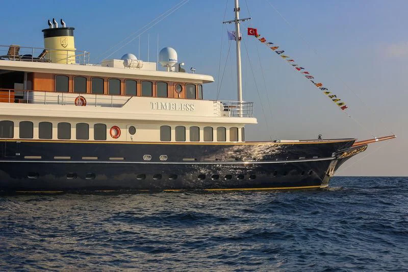 a large ship in the water aboard FLY ME TO THE MOON Yacht for Sale