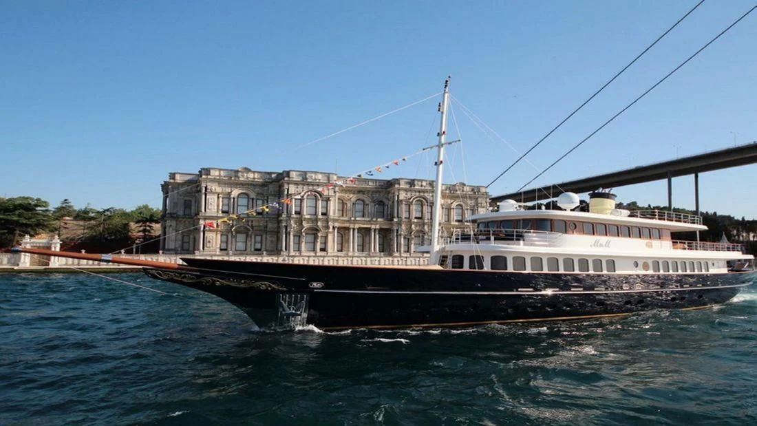 a large boat in the water aboard FLY ME TO THE MOON Yacht for Sale