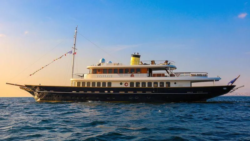 a large ship in the water aboard FLY ME TO THE MOON Yacht for Sale