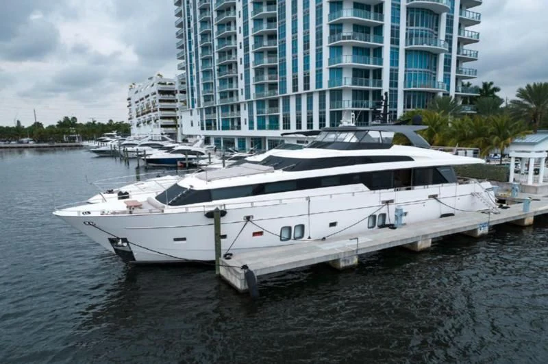 a boat in the water aboard RAYEN Yacht for Sale