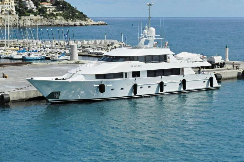 a white yacht in the water aboard LIQUID REHAB Yacht for Sale