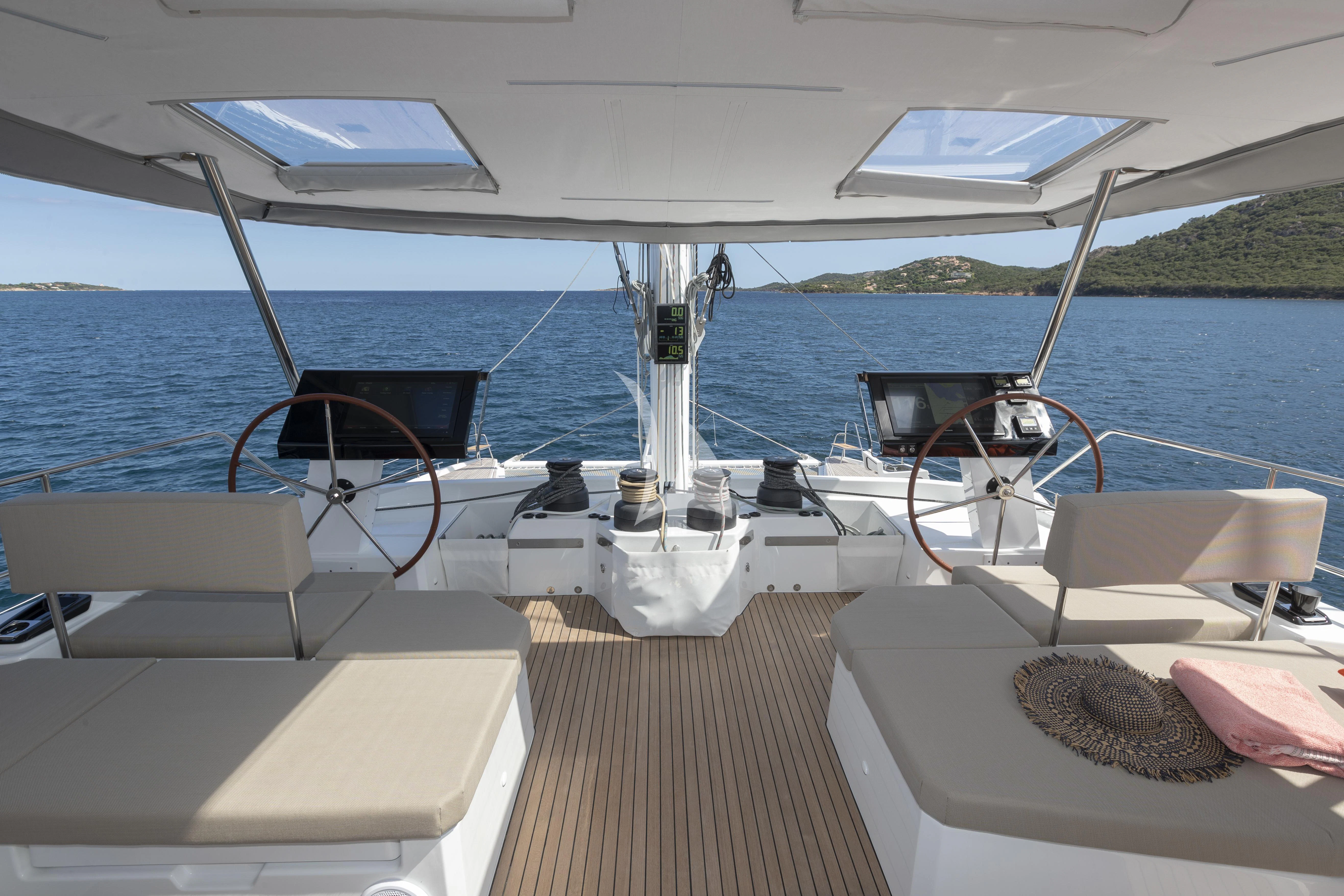 a boat on the water aboard SERENISSIMA Yacht for Charter
