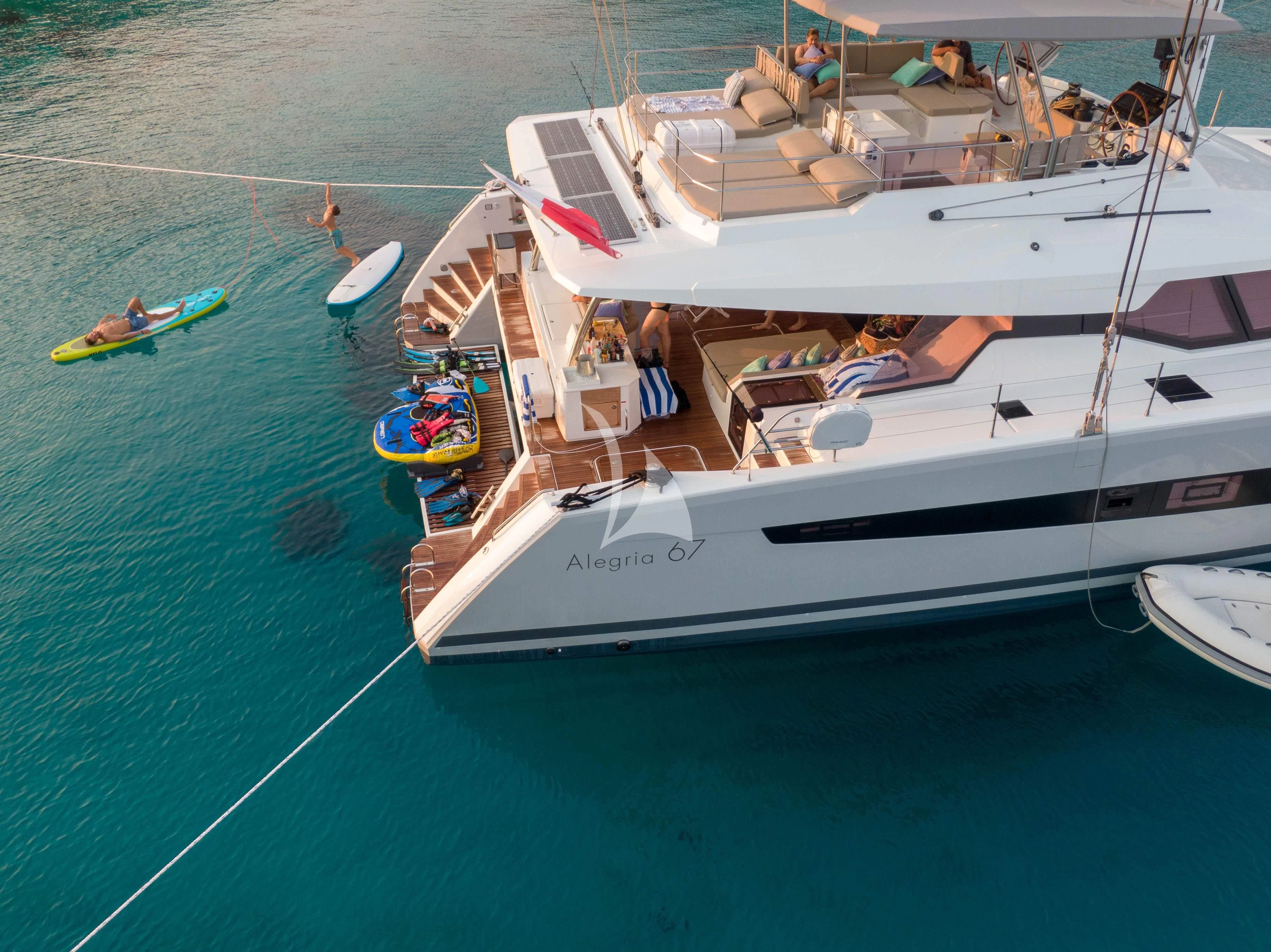 a group of people on a boat aboard SERENISSIMA Yacht for Charter