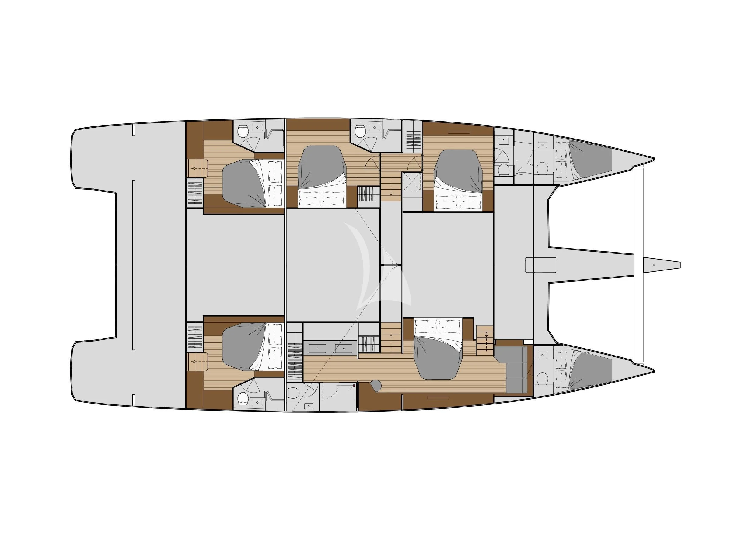 a floor plan of a house aboard SERENISSIMA Yacht for Charter