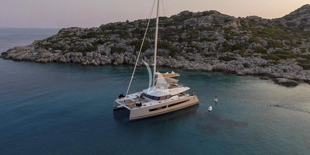 a sailboat in the water aboard SERENISSIMA Yacht for Charter