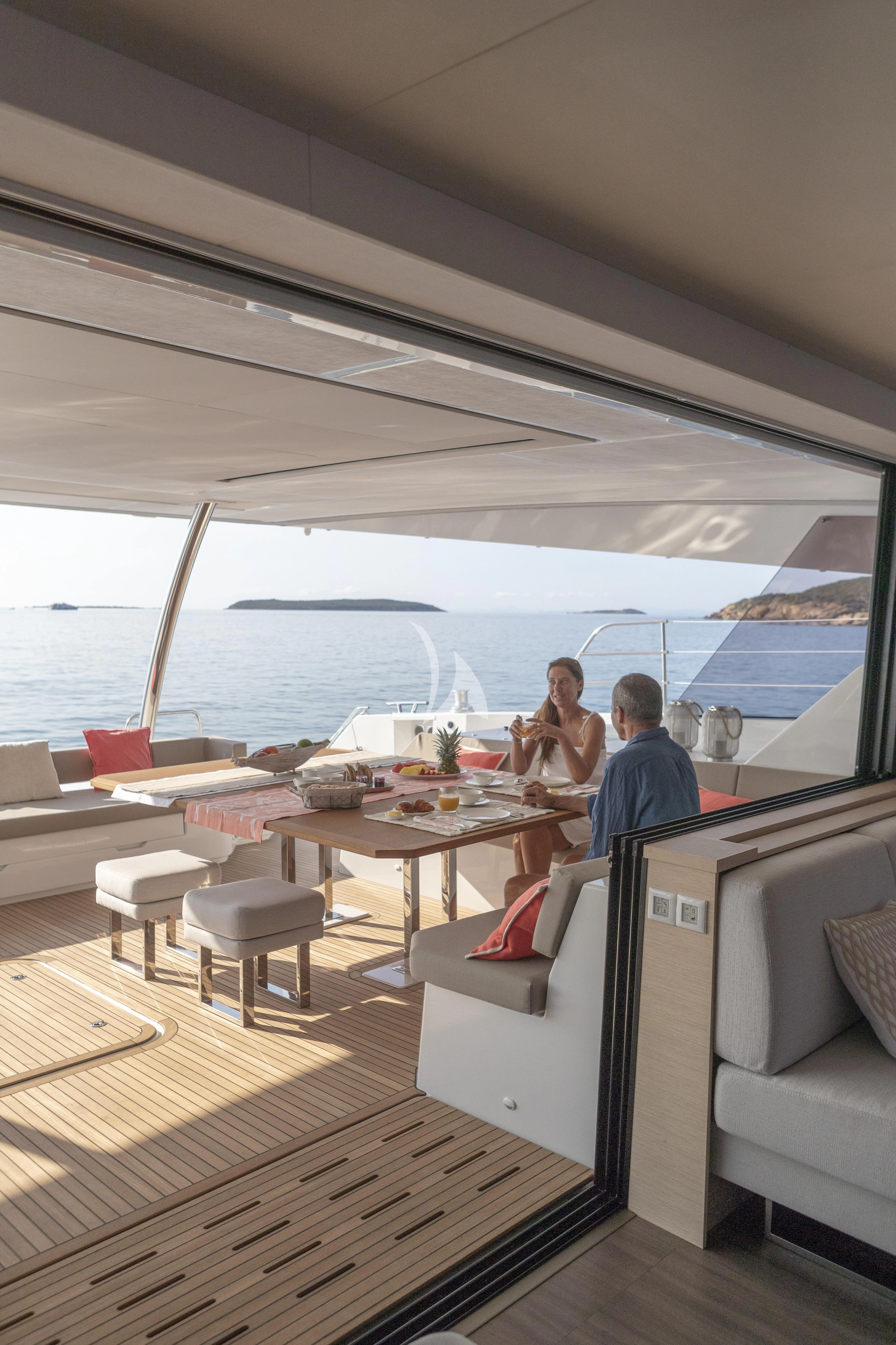 a boat on the water aboard SERENISSIMA Yacht for Charter