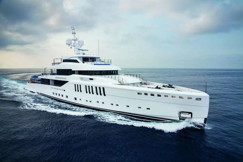 a large white boat aboard SEASENSE Yacht for Sale