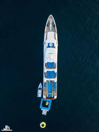 a rocket on a blue surface aboard SEASENSE Yacht for Sale