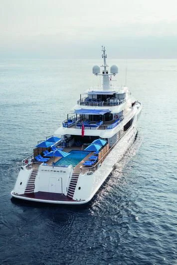 a large ship in the water aboard SEASENSE Yacht for Sale