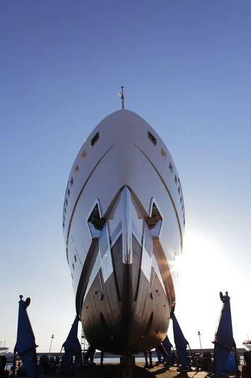 a large white satellite dish aboard SEASENSE Yacht for Sale