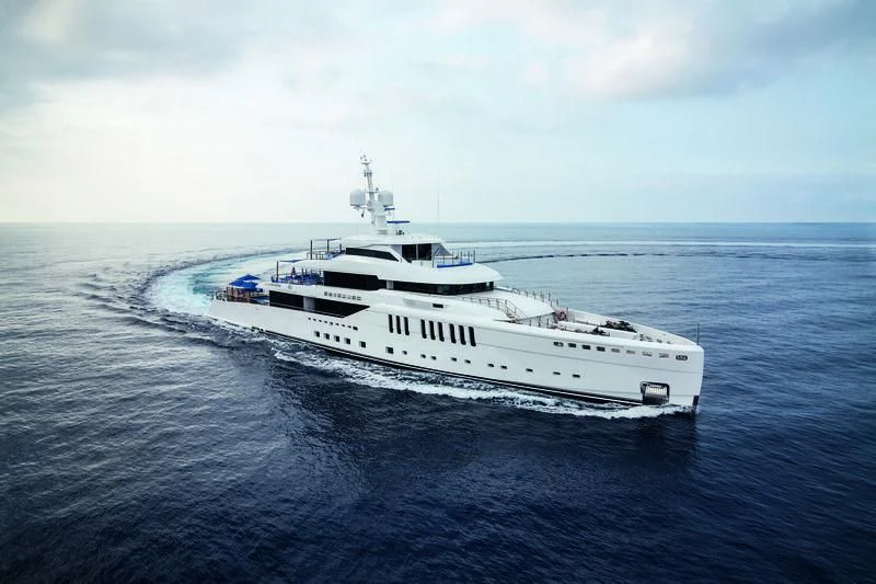 a white boat in the water aboard SEASENSE Yacht for Sale