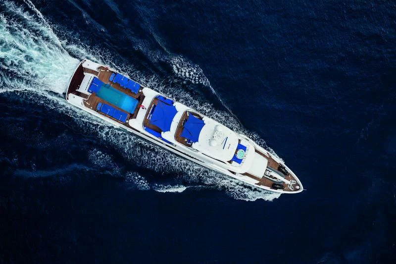 a small boat in the water aboard SEASENSE Yacht for Sale