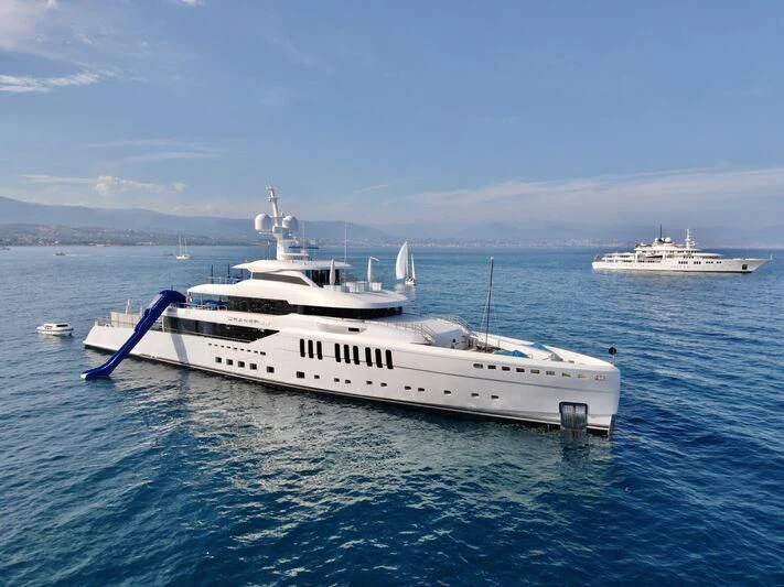 a white yacht in the water aboard SEASENSE Yacht for Sale