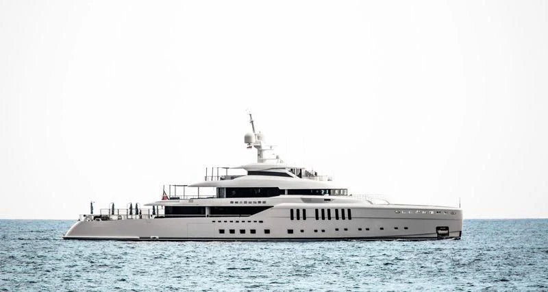 a white boat in the water aboard SEASENSE Yacht for Sale