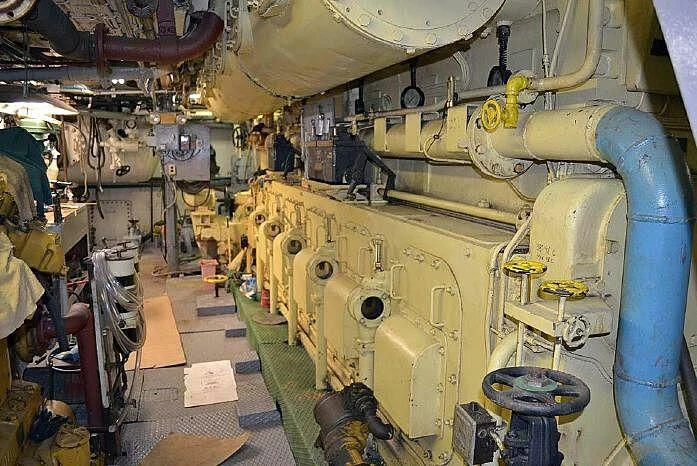 a large room with machinery aboard ROSE Yacht for Sale