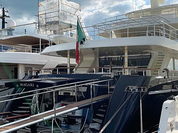a boat on the water aboard MAGARI Yacht for Sale