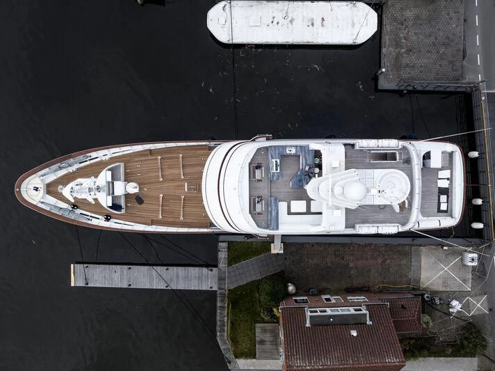 engineering drawing aboard MOONSHADOW Yacht for Sale