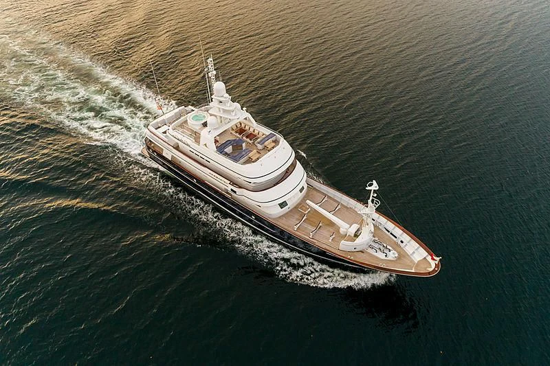 a boat on the water aboard MOONSHADOW Yacht for Sale
