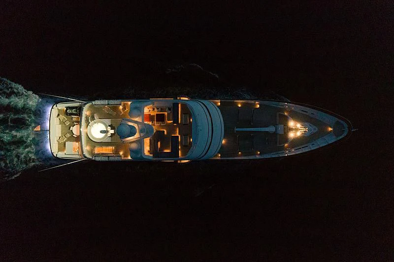 a satellite in space aboard MOONSHADOW Yacht for Sale