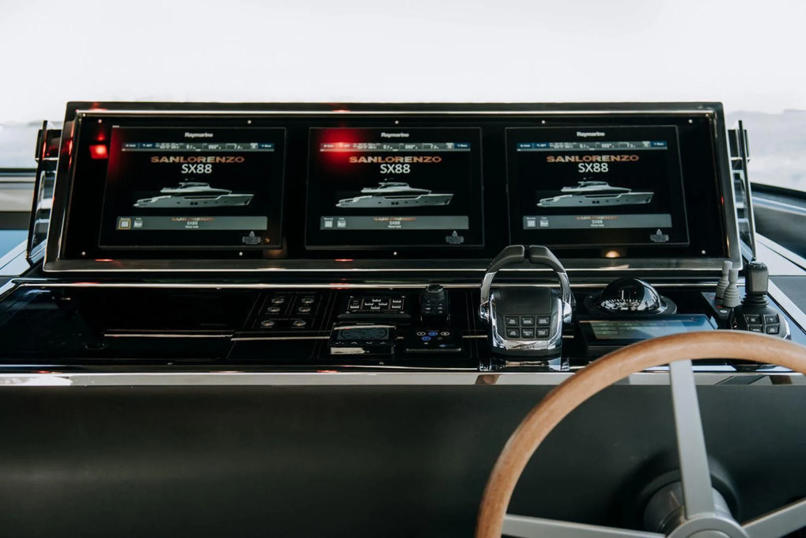 the inside of a car aboard ZAZZAZU II Yacht for Sale