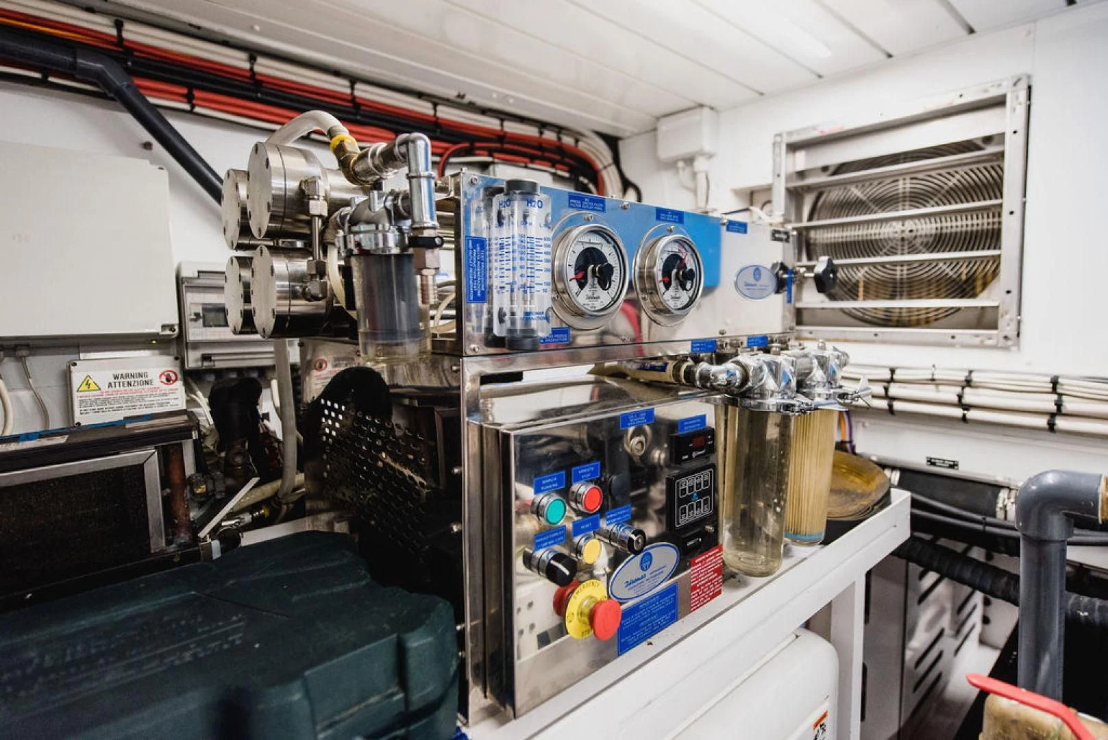 a large machine with wires and other objects on it aboard ZAZZAZU II Yacht for Sale
