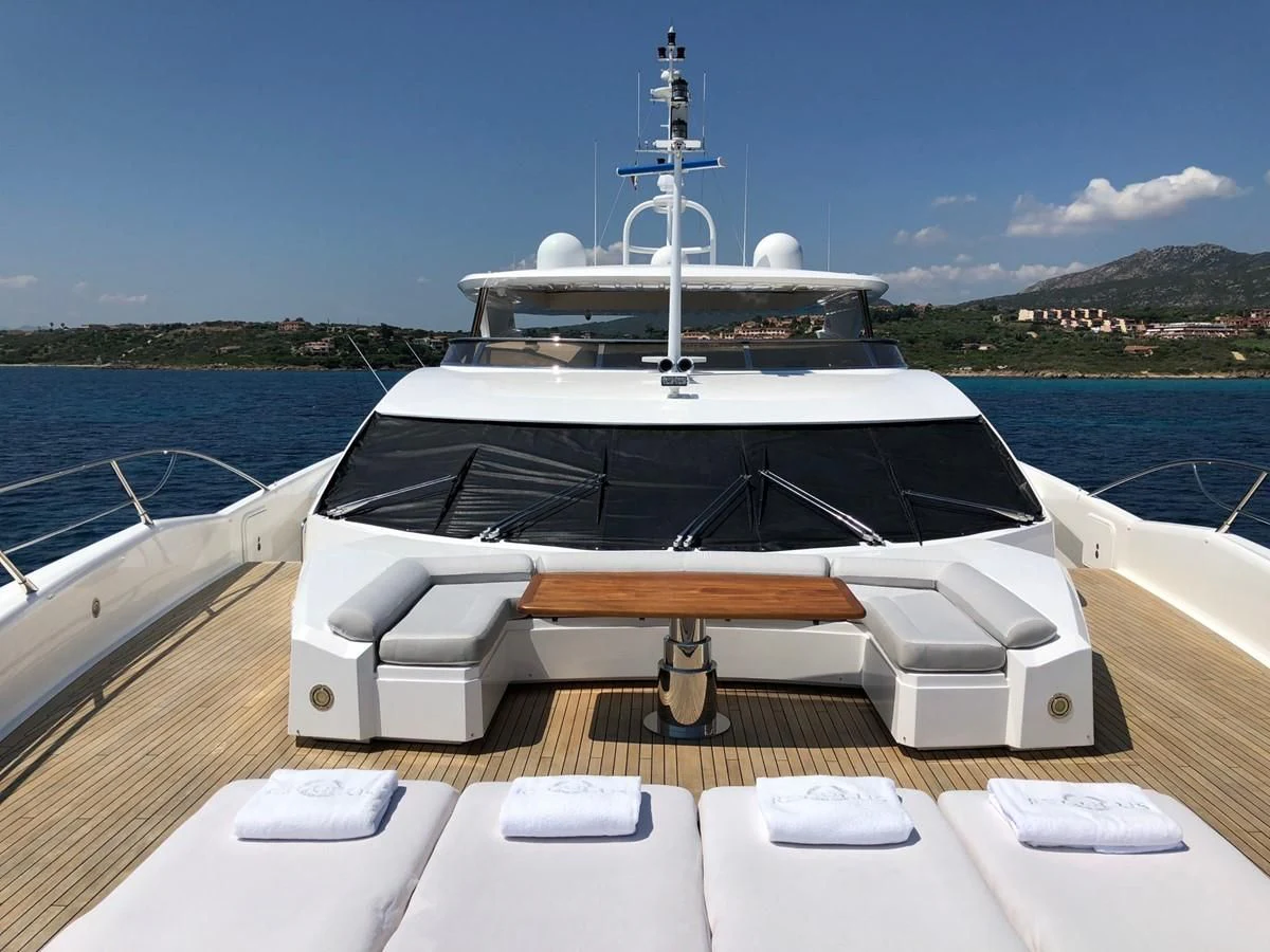 a boat on a deck aboard REGULUS Yacht for Sale