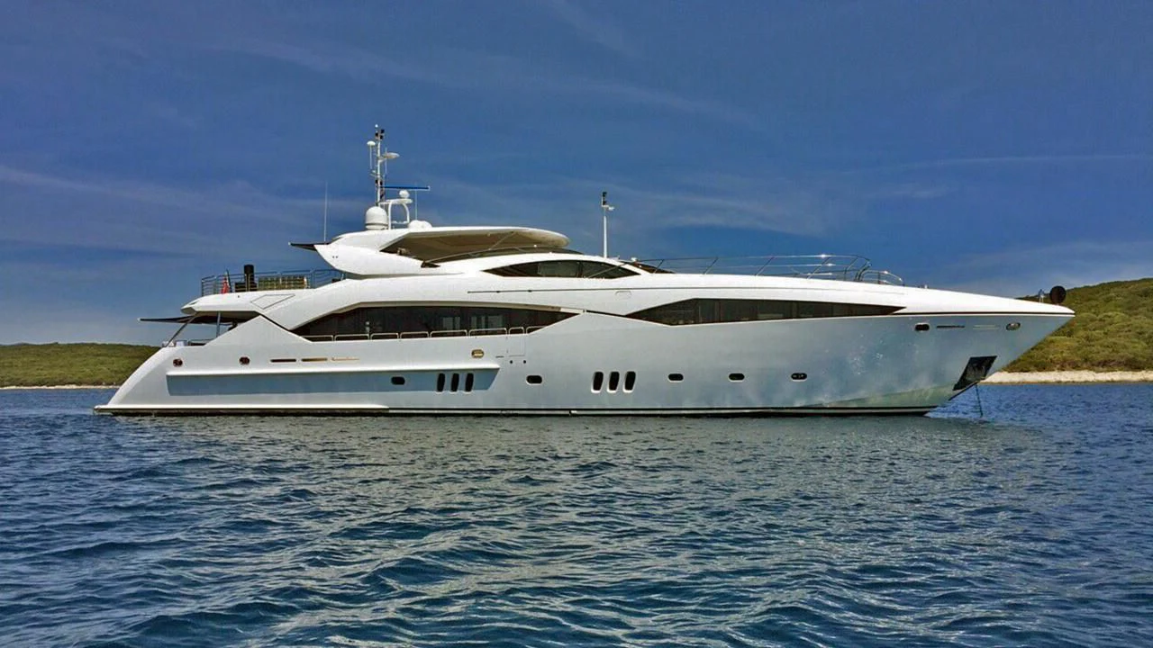 a white yacht on the water aboard REGULUS Yacht for Sale