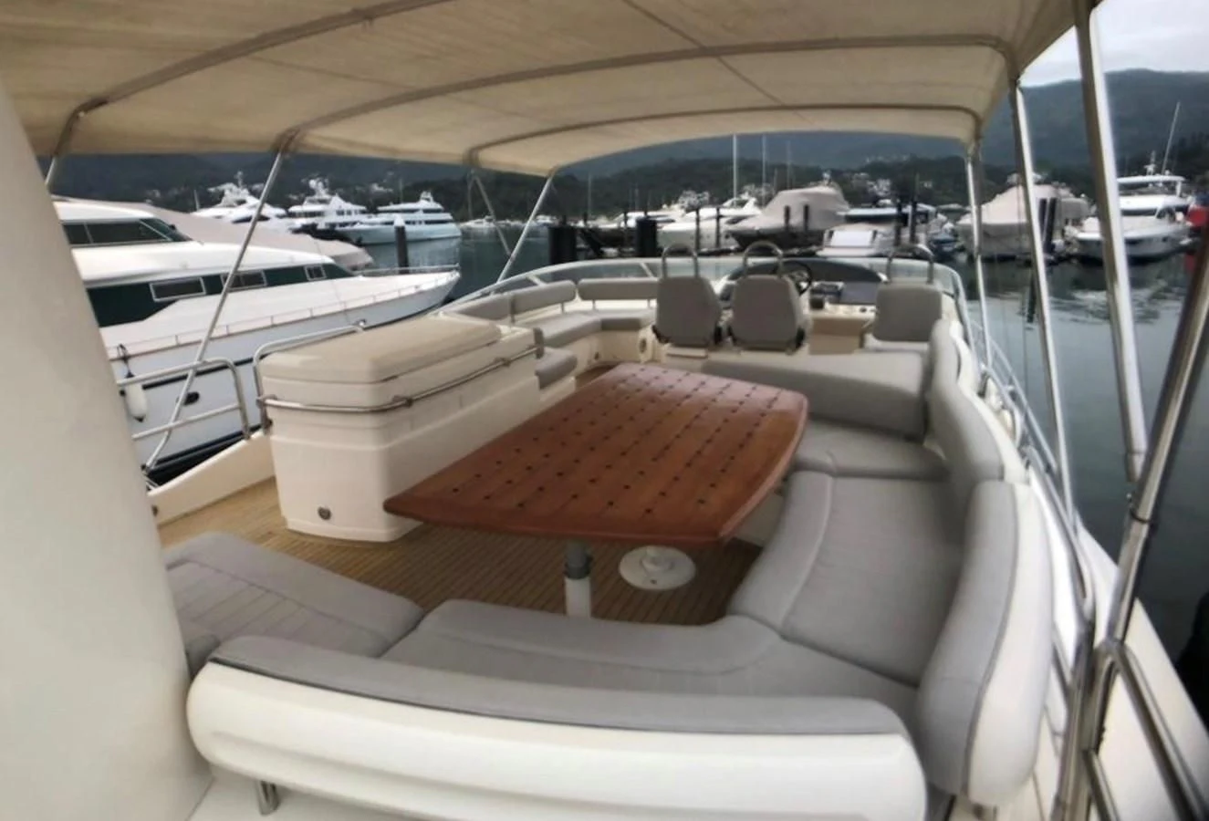 a boat on the water aboard FAIRLINE SQUADRON 74 Yacht for Sale