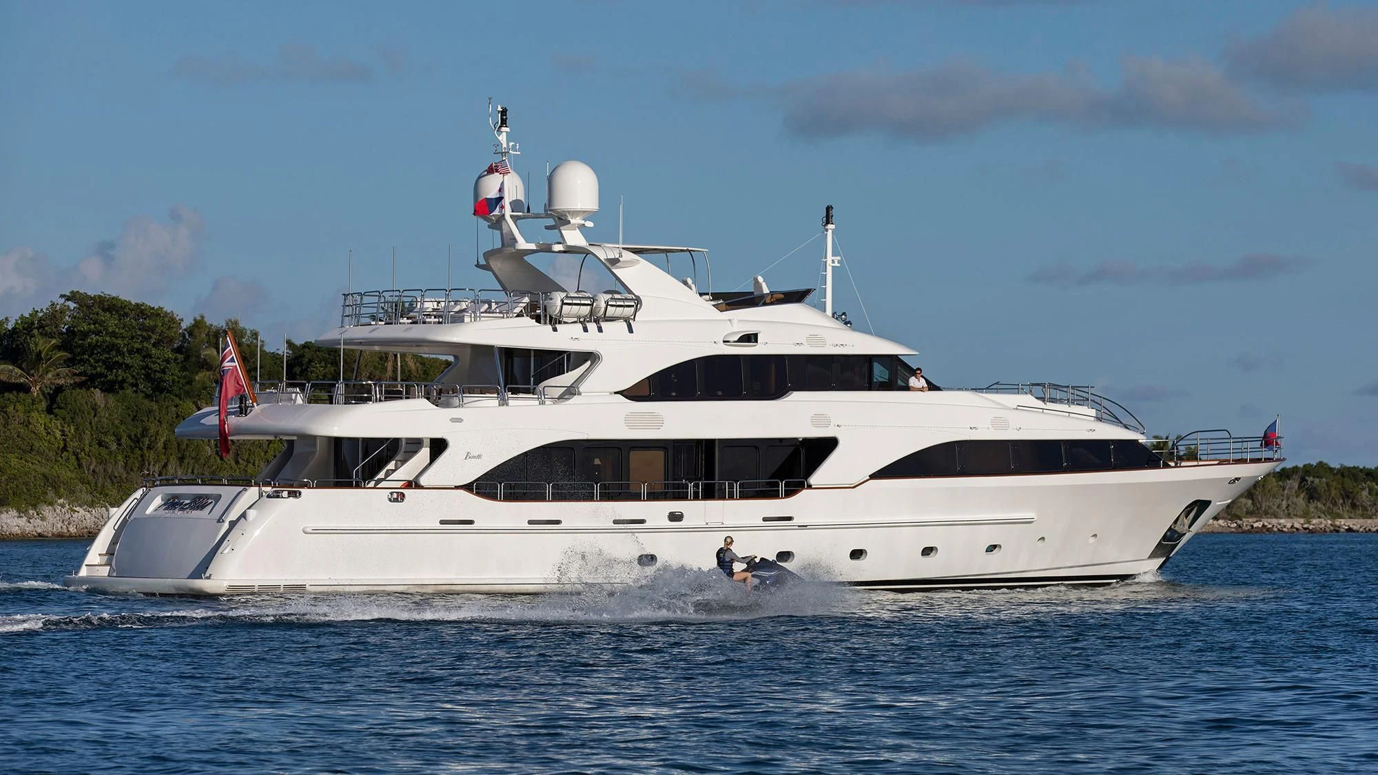 a large white yacht aboard CRISTOBAL Yacht for Charter