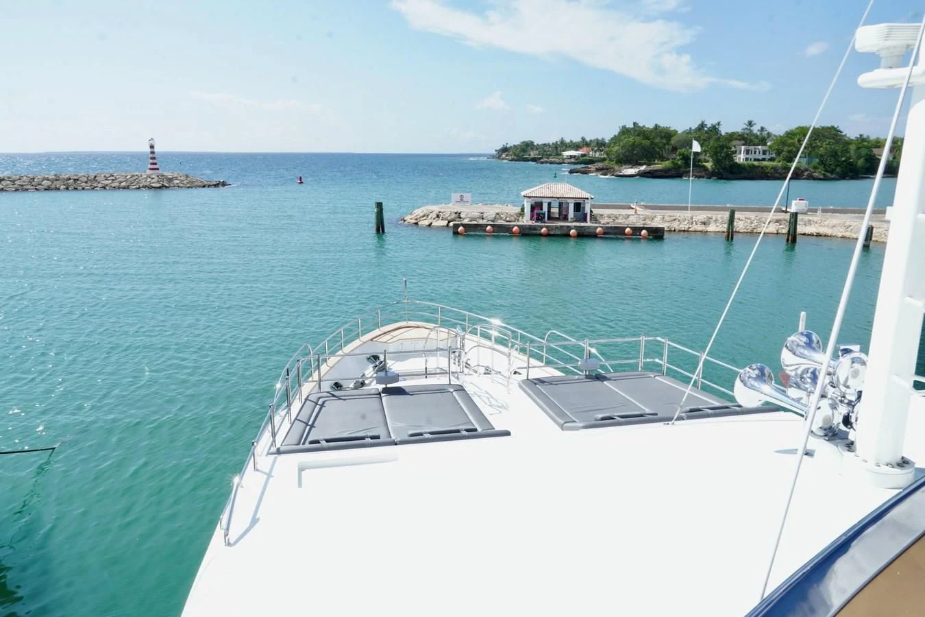 a boat on the water aboard CRISTOBAL Yacht for Charter
