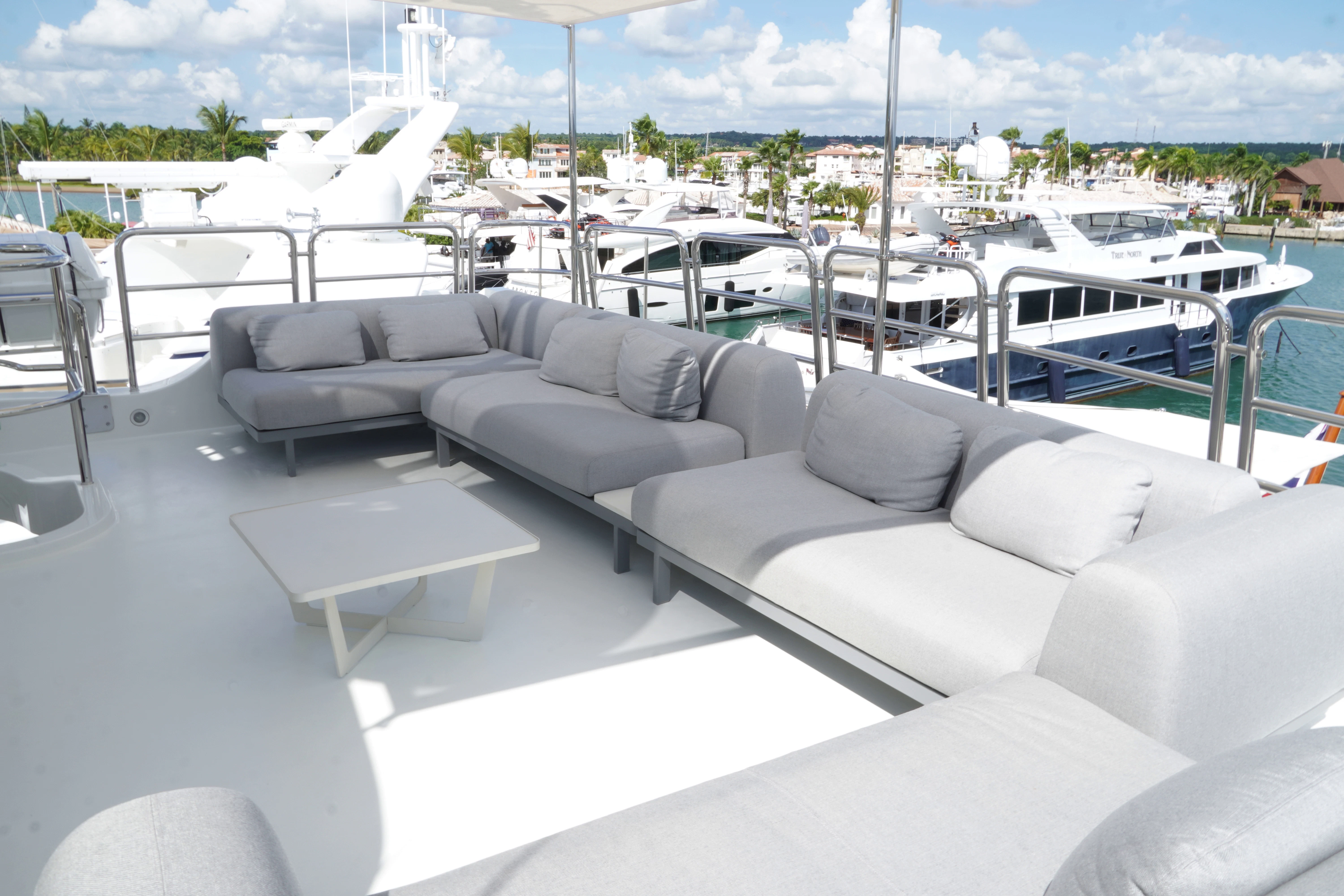 a room with couches and chairs aboard CRISTOBAL Yacht for Charter