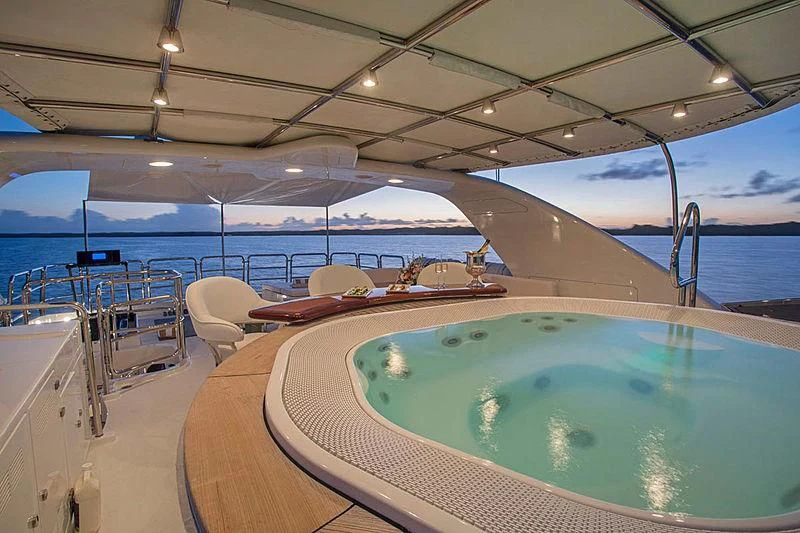 a large pool on a boat aboard CRISTOBAL Yacht for Charter