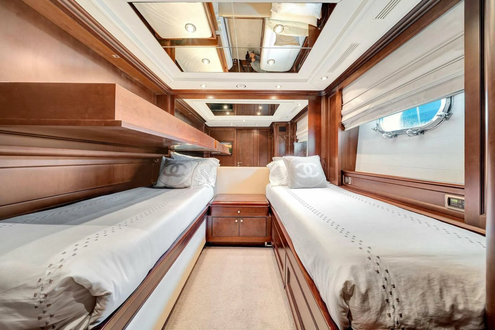 a room with bunk beds aboard CRISTOBAL Yacht for Charter