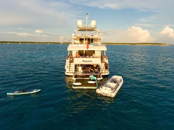 a boat on the water aboard CRISTOBAL Yacht for Charter