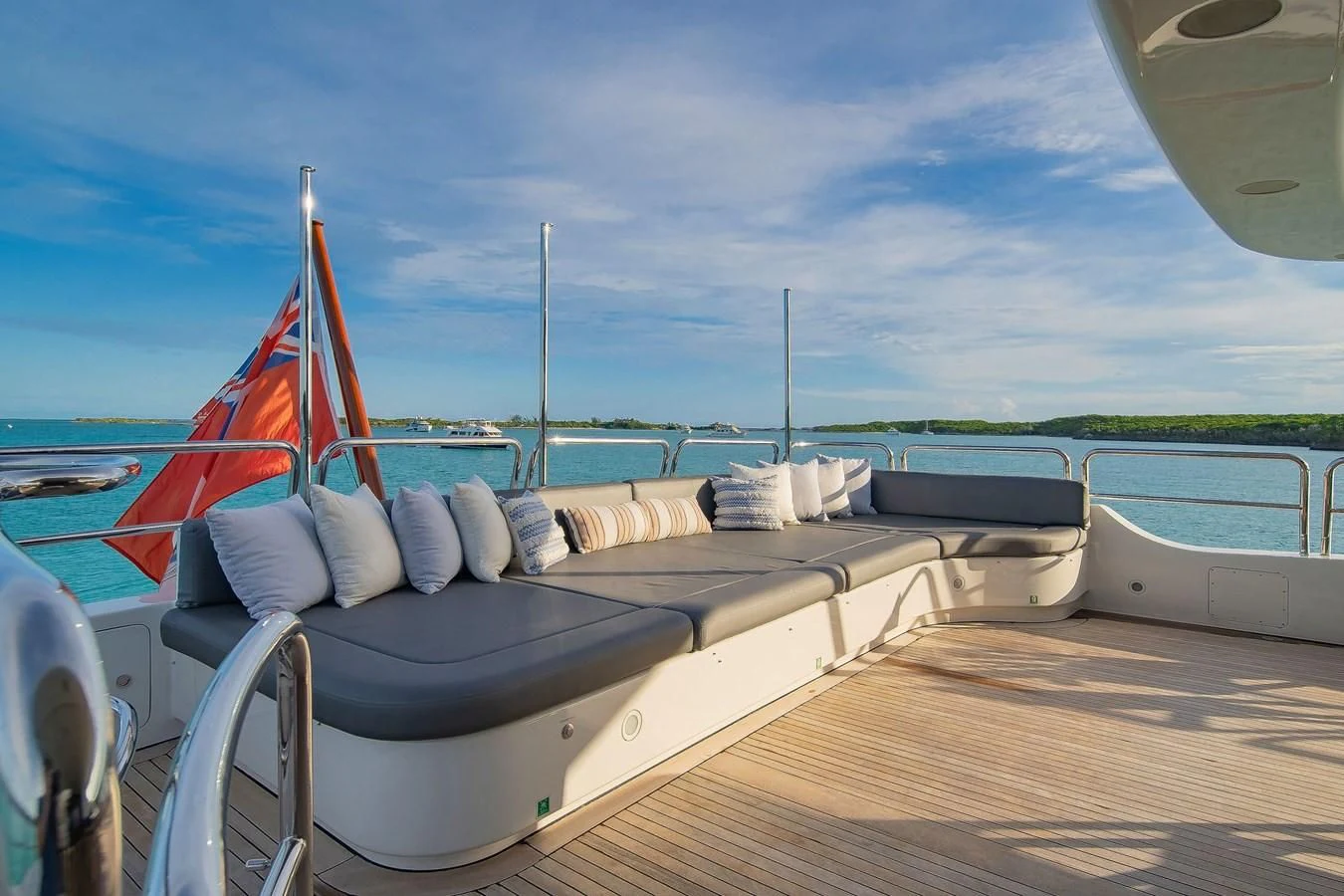 a boat on the water aboard CRISTOBAL Yacht for Charter