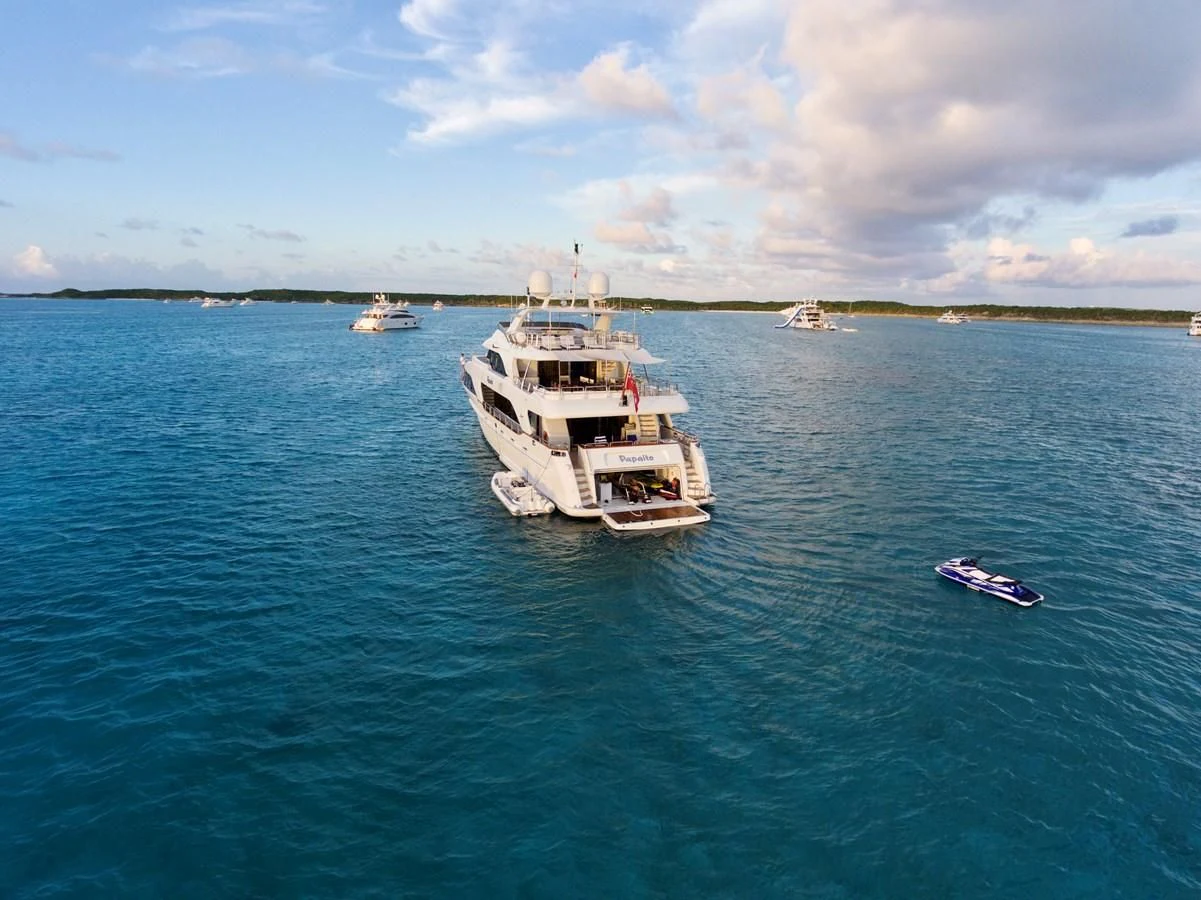 a group of boats in the water aboard CRISTOBAL Yacht for Charter